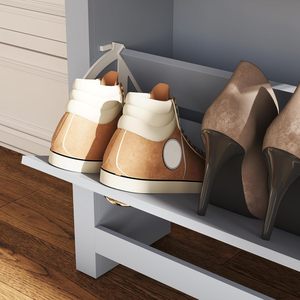 <span class=keywords><strong>Scarpiera</strong></span> di Lusso con Cassetti, Mobile <span class=keywords><strong>Scarpiera</strong></span> Basculante, Grande <span class=keywords><strong>Scarpiera</strong></span> a 4 Cassetti per Ingresso, Grigio Morbido - Product Image 5