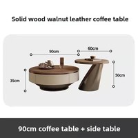 Ensemble Table Basse en Bois de Noyer, Luxe Léger, Simple et Moderne, Durable avec un Style Ancien pour Petits Salons et Appartements