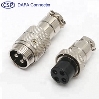Câble électrique automobile circulaire M12 connecteur 4 broches adaptateur en alliage de Zinc mâle à femelle nickelage GX12 thermo plastique