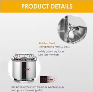 20L 30L 40L 50L 60L 100L 150L 200L Baking Equipment Pizza <strong>Mixer</strong> Spiral <strong>Mixer</strong> Bread Making Machine Dough <strong>Mixer</strong> - Product Image 4
