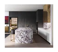 이탈리아 보라색 정맥 대리석 슬라브 Calacatta 비올라 대리석 주방 조리대와 욕실