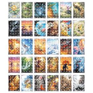 YQ vente en gros anglais Pokemoned Fan Art métal Relief Collection carte 2.0 <span class=keywords><strong>jeu</strong></span> de Table luxe écologique Durable boîte aveugle fête - Product Image 5
