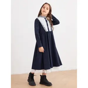 Школьное платье, рубашки для девочек, Нарядные Костюмы с длинным рукавом, школьная форма, кружевная одежда для школы