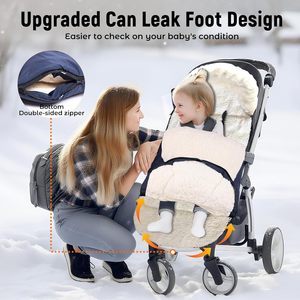 <span class=keywords><strong>Saco</strong></span> de dormir cálido para bebé para cochecito, <span class=keywords><strong>saco</strong></span> de pie de lana gruesa, diseño <span class=keywords><strong>Universal</strong></span>, <span class=keywords><strong>saco</strong></span> de pie infantil de invierno, proveedor mayorista OEM - Product Image 4