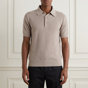Tejido Jacquard de Algodón Premium Personalizable para Camisa de Manga Corta, Dobladillo de Punto Acanalado Elástico, Tacto Suave y Transpirable - Product Image 1