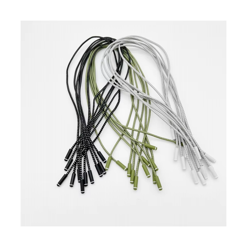 Sofine New Arrivals Custom Elastic Cord Colored Round Hoodie Draw String with Metal Tips Shoelaces