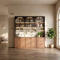 Armoire de chambre principale amovible en bois massif avec plateau en marbre flottant beige mat, multi-tiroirs, pour rangement décoratif et articles divers