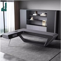 Bureau de direction moderne de luxe, table de bureau pour PDG, bureau en forme de L, fabricant de mobilier de bureau