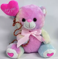 Ballons en forme de cœur colorés pour la Saint-Valentin - Jouet en peluche doux et câlin