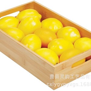 Boîte de rangement en bambou, plateau à fruits, couleur bois naturel, organisateur de bureau, taille personnalisable - Product Image 2