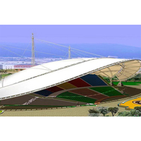 Nueva Tendencia en Gradas para Estadios de Fútbol al Aire Libre, Cubierta de Membrana PVDF, Estructura de Acero, Techo para Tribunas, Clasificación de Resistencia al Fuego B1, Protección UV