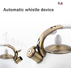 Bollitore <span class=keywords><strong>da</strong></span> Tè con Fischio per Piano Cottura - <span class=keywords><strong>Teiera</strong></span> in Acciaio Inossidabile Chirurgico con Manico Ergonomico Touch, 3,5L - Product Image 4