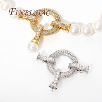 Connecteurs pour bijoux DIY, fermoirs de collier en zircon plaqué or 18 carats, supports de pendentifs en perles, attaches pour bracelets