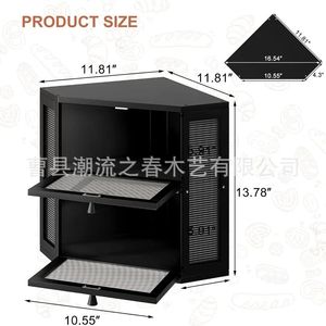 Wooden double-layer bread box, transparent corrugated, <b>kitchen</b> countertop corner toast bread box, double-layer storage - Product Image 3