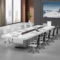 Table de conférence moderne en panneaux de bois de grande taille, bureau ergonomique pour salle de réunion, bureau de luxe personnalisable pour usage commercial