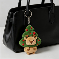 Porte-clés en peluche personnalisé de la série de Noël : Renne de dessin animé, Élan doux, Breloque de sac