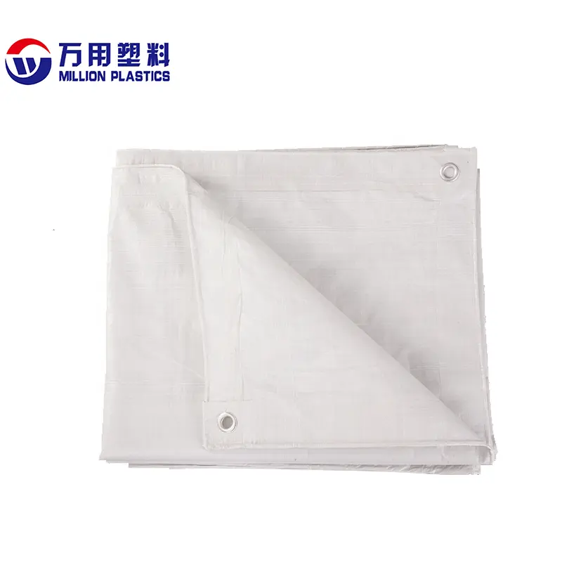 Million Factory Supply white 150g pe pp waterproof cover material poly tarp pe tarp sheets tarpaulin