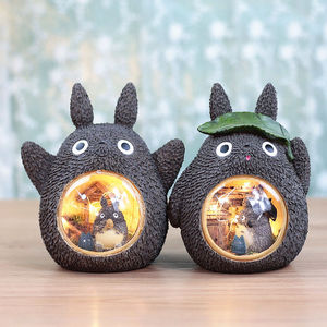 Modern Totoro LED <b>Bedside</b> Table Lamp with Umbrella Crystal Decorations for Bedroom Living Room <b>Reading</b> Room - Product Image 6