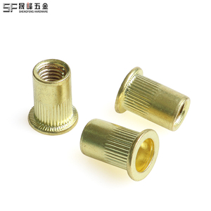 Rivets à sertir personnalisables M3-M12 en acier inoxydable, cuivre et laiton plaqué or, à tête plate moletée, type creux - Product Image 4
