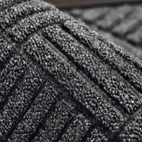 Tapis d'intérieur et d'extérieur moderne, durable et lavable, 100 % polypropylène, non tissé aiguilleté, avec envers en caoutchouc gaufré antidérapant