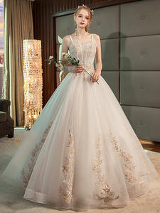 Nouvelle lumière mariée Style français Mori TikTok <span class=keywords><strong>en</strong></span> <span class=keywords><strong>ligne</strong></span> Sensation fée fille parole longueur à lacets dos appliques robe de mariée avec queue - Product Image 3