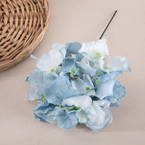 Fleur d'hortensia artificielle CallaFloral, branche unique, bleu clair, décoration de mariage, bouquet, décoration d'allée - Product Image 3
