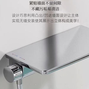 Exposed Wall <b>Mounted</b> Bathtub Faucet Waterfall Shower Head 1 Handle Ceramic Valve High Flow 7.0gpm - Product Image 3