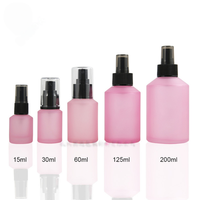Ensemble d'emballages cosmétiques de luxe, flacon pulvérisateur en verre rose givré, pot de crème pour le corps, pompe pulvérisatrice pour sérum de soin de la peau, 30 ml/100 ml