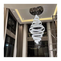 Lustre LED en cristal de luxe à intensité variable pour décoration intérieure nordique, hall d'hôtel, escalier duplex, villa