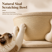Coussin-griffoir en sisal pour chat, lit-couffin en peluche pour chats d'intérieur