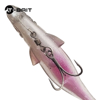 6 couleurs Aimant intégré Plomb T-tail Fish Turn Ring Double Ring Treble Hook Soft Fish 12.5cm/21g Sea Fishing Boat Road Bait
