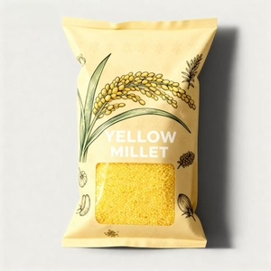 Sachet refermable anti-humidité pour céréales de millet jaune biologique de qualité alimentaire avec logo personnalisé imprimé, pour bébés - Product Image 3