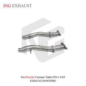 <span class=keywords><strong>ING</strong></span> pour Porsche Cayenne Turbo 958.1 4.8T Tube avant échappement en acier inoxydable pièces de Performance automatique à haut débit - Product Image 2