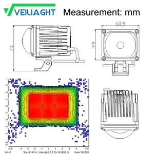 Projecteur LED extérieur anti-brouillard/phares de route carré à lentille, faisceau puissant, pour voiture, moto, vélo électrique, vélo, étanche IP67 - Product Image 6