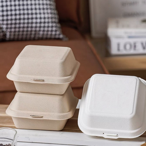 Embalagem de Alimentos em Caixa de Açúcar de Cana Suqure, Caixa Descartável para Hambúrguer em Restaurantes para Catering e Delivery - Product Image 2
