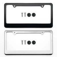 Cadre de plaque d'immatriculation vierge Motor Tech personnalisé Supports d'accessoires de voiture Couvercle en métal chromé en alliage d'aluminium et d'acier durable Zinc