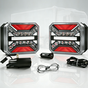 Nouveau <span class=keywords><strong>kit</strong></span> de feux arrière LED <span class=keywords><strong>sans</strong></span> <span class=keywords><strong>fil</strong></span> pour <span class=keywords><strong>remorque</strong></span> 12-24V, magnétique, étanche E9, avec clignotants et feux stop - Product Image 3