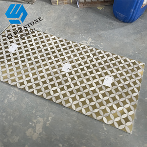 Tùy chỉnh sang trọng khu dân cư sàn đá cẩm thạch Thảm gạch lowes Brass chèn sàn bằng tia nước đá cẩm thạch huy chương - Product Image 2