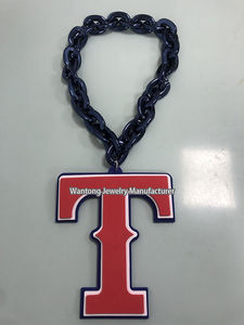 Vente en gros USA 30 MLB Major League Baseball Tampa Bay Rays Team Logo Fans Chaîne Collier NFL Hip Hop 3D EVA Colliers en mousse - Product Image 2