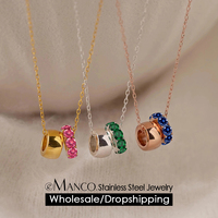 Collier EManco avec breloque perle pierre de naissance, chaîne câble plaquée or, tendance, pour tous les jours, fêtes, vacances, bijou cadeau, accessoire
