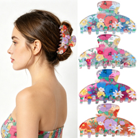 Jepit Rambut Bunga Cantik Berkualitas Tinggi Model Terbaru, Aksesoris Manis untuk Anak Perempuan, Bahan PVC Bermotif Bunga 8cm