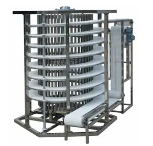 Bread deep-fried dough sticks cooling workshop multi-layer spiral tower cooling thin drying screw conveyor