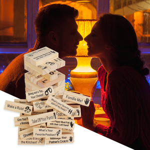 48pcs siêu nghịch ngợm khối tháp trò chơi các cặp vợ chồng trò chơi người lớn đêm bên món quà Valentine nhào lộn Tháp xếp chồng khối trò chơi - Product Image 3