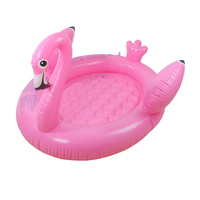 Piscine gonflable rose flamant rose pour enfants, en PVC durable, piscine gonflable pour tout-petits avec fond à bulles douces, pour l'extérieur