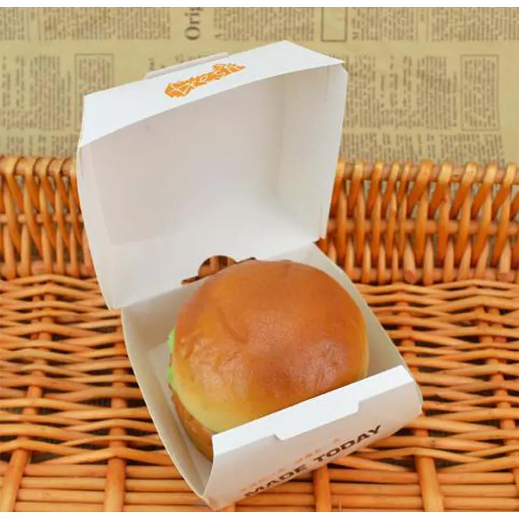 OEM ODM, экологически чистый Ланч-бокс из крафт-бумаги, коробка для упаковки пищевых продуктов, гамбургеров