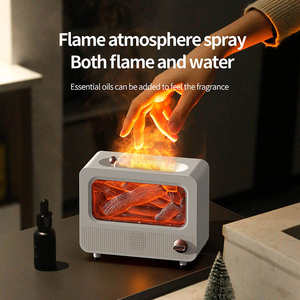 Lampe <span class=keywords><strong>de</strong></span> nuit à bruit blanc 3D, décoration d'intérieur, diffuseur d'arômes, haut-parleur BT, machine à parfum, appareil d'aromathérapie FLAME - Product Image 3