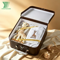 Emballage cadeau de luxe personnalisé en matériaux recyclés haut de gamme, avec poignée portable, pour petits jouets de dentition, style valise vintage