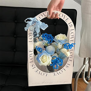 Cajas de embalaje de bolsos de flores portátiles de gran oferta para el Día de San Valentín Cajas de papel elegantes para floristerías - Product Image 6
