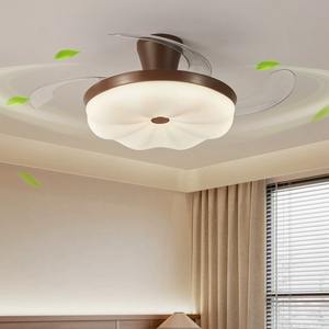 Ventilateur de plafond avec lampe pour chambre à coucher, style chinois, rétro, nouveau style chinois, silencieux, ultra-fin, forte force du vent, salle à manger - Product Image 3