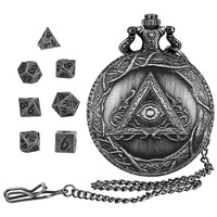 Montre de poche en métal à motif animal polyédrique de style nouveau personnalisable, accessoire pour jeux de société RPG pour dés de Donjons et Dragons